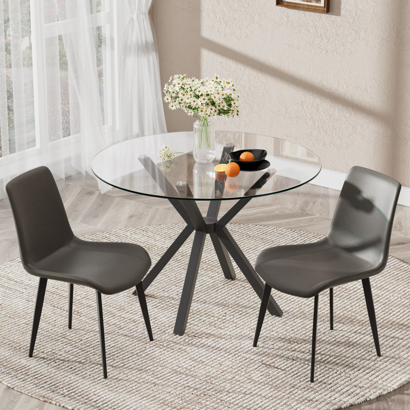 Ensemble de chaises de salle à manger Modern, 2, Gris
