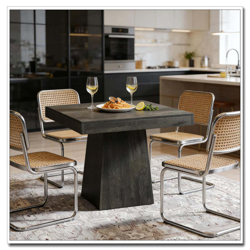 Table carrée, table basse, Gris foncé