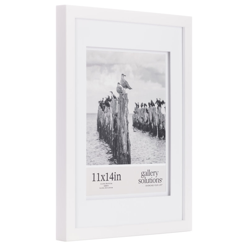 White Wood Wall Frame 11"X14" - Premium Quality - Rectangular Wall Mount - Classic Design For 8"X10" Photos - Ready-To-Hang - Enhance Your Home Or Office Décor With This Elegant Frame