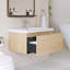 Meuble-lavabo mural simple 30 po avec lavabo à surface solide blanc brillant-20413020