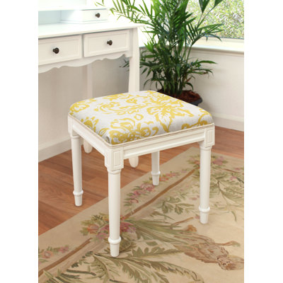 Tabouret de coiffeuse en bois massif Vanscoy