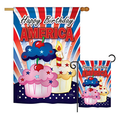 Double Sided Polyester Birthday Garden Flag