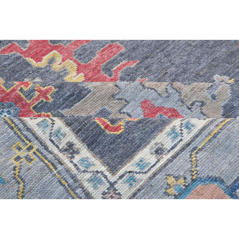 Tapis rectangulaire en laine noué à la main