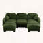 Canapé modulaire en forme de U plissé avec tissu chenille, 2 repose-pieds et mousse ergonomique 3 places-886963487-886963484
