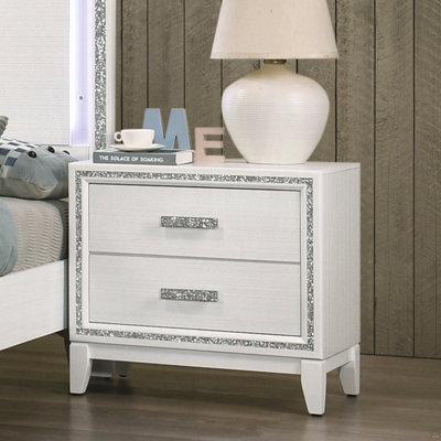 Table de chevet avec deux tiroirs en bois 1pc