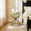 Modern Round Faux Marble Top Side Table, 19.7" Gold Hourglass Metal Frame End Table for Living Room Bedroom
