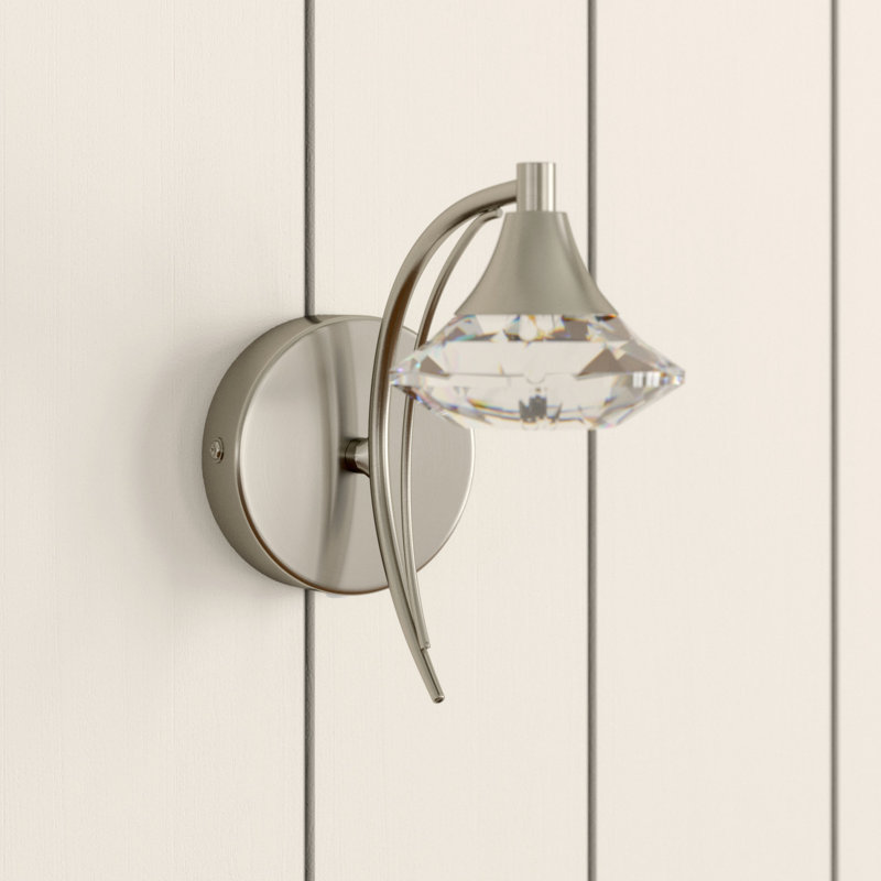 Greenhaw Armed Sconce, Satin Chrome