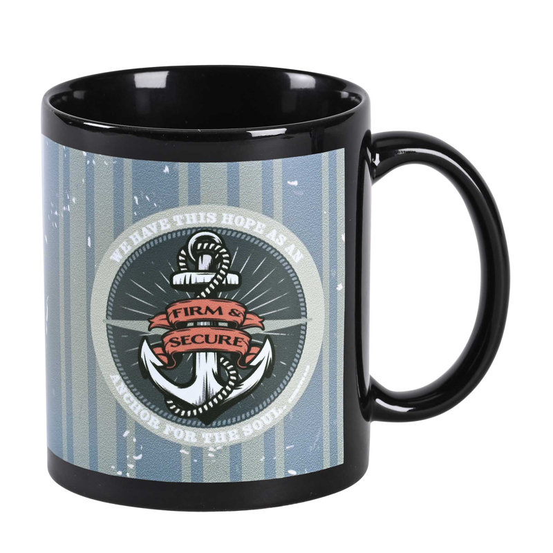 Tasse noire ancre «We Have This Hope»