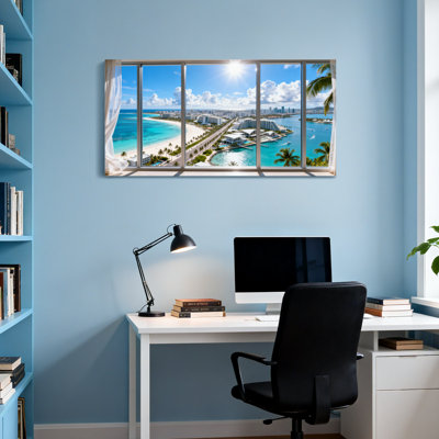 Scenic & Cityscapes Tropical Beach Resort Skyline View Palm Trees Ocean Water Sunlight Z25122516161219539