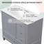 Meuble-lavabo autoportant de 91 cm (36 po) en bois massif et MDF gris avec lavabo en céramique intégré et rangement-547769124-547769130
