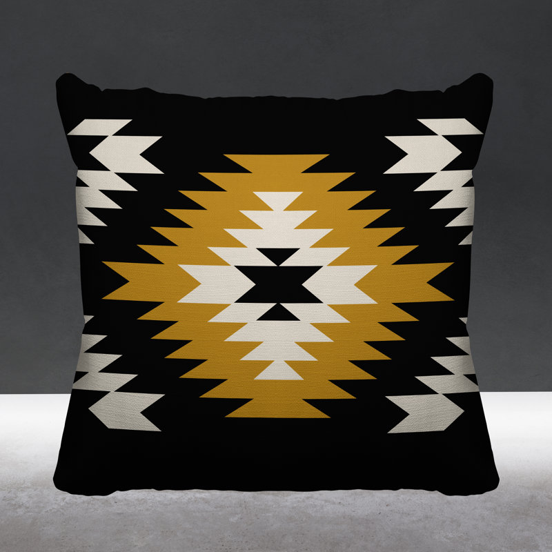 Outdoor Reversible Throw Pillow, 19H" x 19W", Yellow