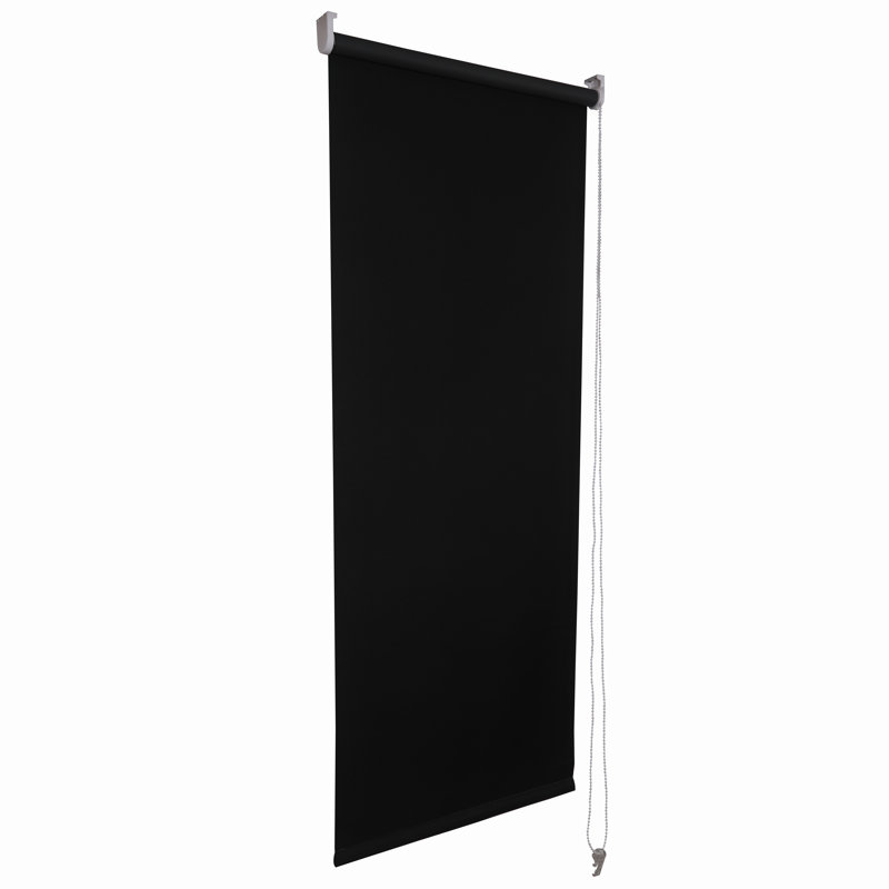 Thermal Blackout Roller Blind - Trimmable Cut to Size - Heavy Duty Metal Tube, Black, 210 cm L x 120 cm W