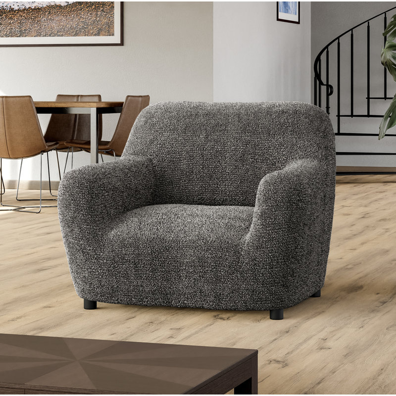 Housse extensible pour fauteuil - Durable et élégant - Collection Printed, Graphite Mediterra