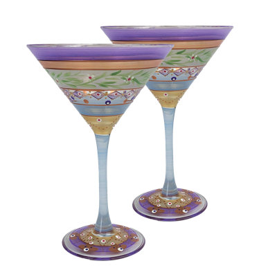 Mosaic Garland 7.25 oz. Martini Glass Set