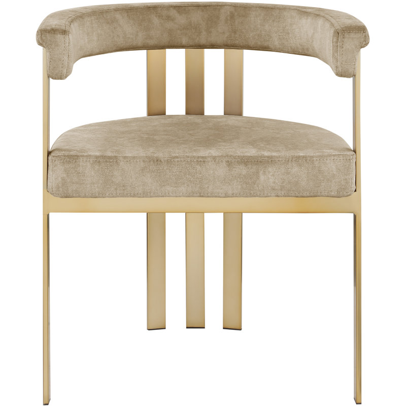 Marcello Velvet Ladder Back Arm Chair, Beige Velvet