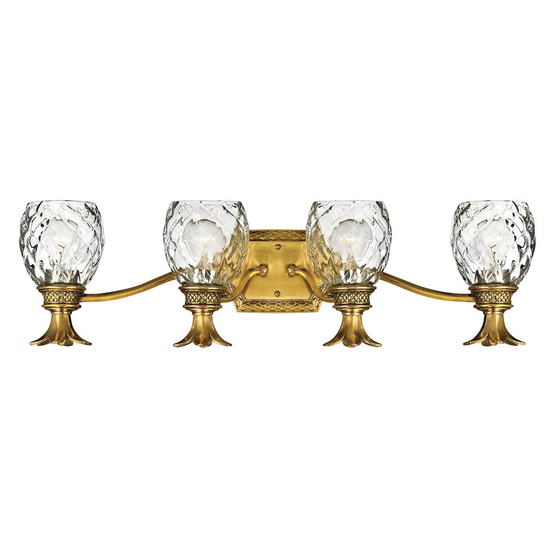 Plantation 4-Light Vanity Light, Burnished Brass