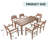 7 - Person Rectangular Acacia Wood Outdoor Dining Set with Cushions-1104361479