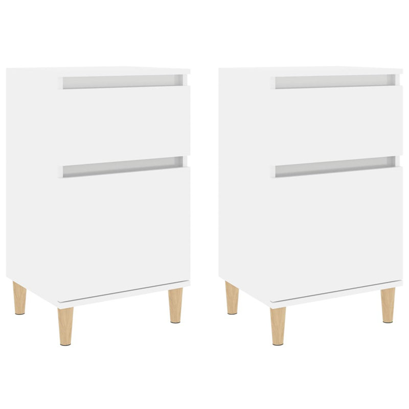 Giesen 40cm W Bedside Table, Beige, Set of 2