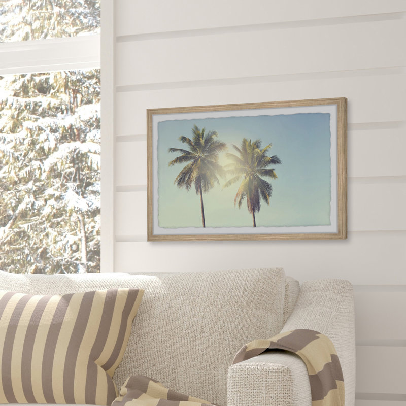 Palm Tree Sunshine - Single Picture Frame Print, 20cm H x 30cm W x 3.81cm D