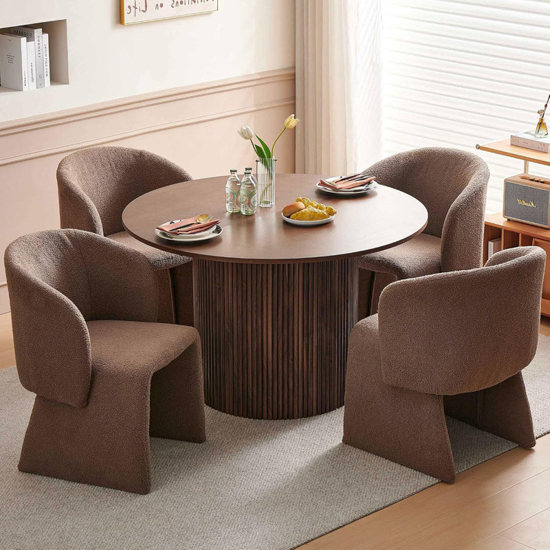 47 Inch T-Shaped Design Dining Table For 4, Walnut Color