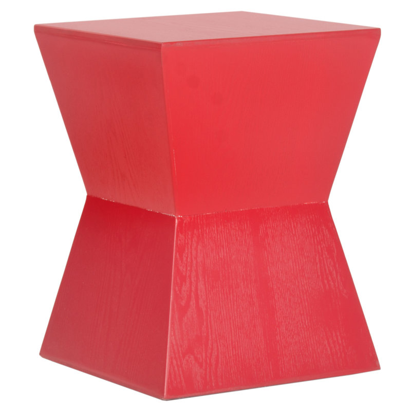 Drum End Table, Hot Red