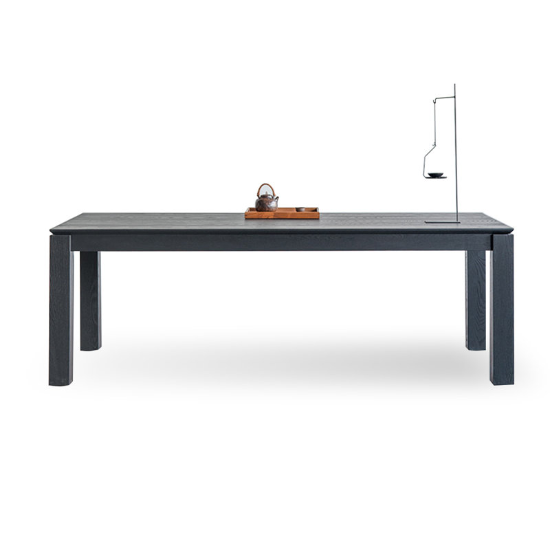 78.74" Black Rectangular Solid Wood Dining Table, 29.53"H x 86.61"L x 33.46"W