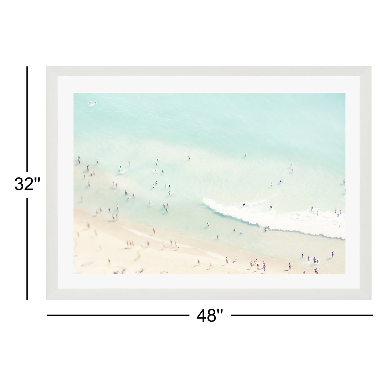 Tully "Beach Summer Love II" Print, Yes, White Single Picture Framed, 32" H x 48" W x 0.75" D