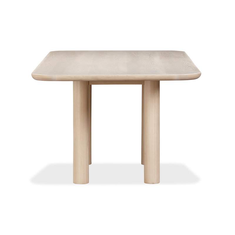 Morenci Ash Wood Rectangular Dining Table In White Sand