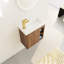 Meuble-lavabo flottant de 20 po, lavabo en résine, porte à fermeture en douceur, aspect contemporain, meuble-lavabo mural moderne au fini noyer, 20 po, compact, sanitaire, couleur