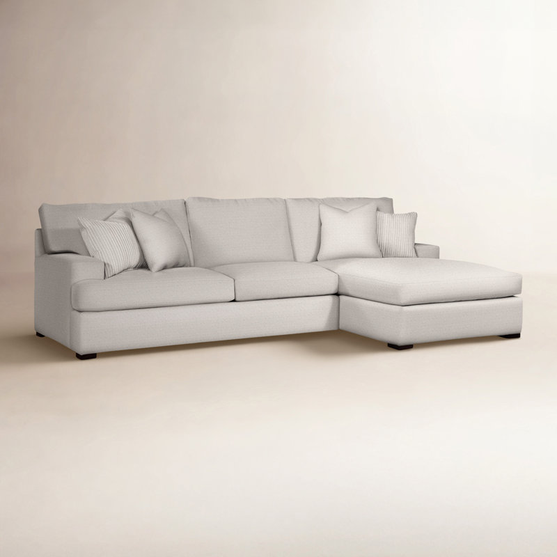 Cambria Chaise Sectional, Havana Finish, White Textured Performance; 0865-91