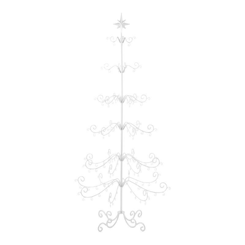 Iron Artificial Tree Stand For Max. Tree Height Under 6 ft., 180 cm H x 92 cm W x 92 cm D, White