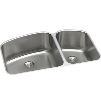 Lustertone 32.75"" L x 21"" W Double Basin Undermount Kitchen Sink -  Elkay, ELUH31229RPD