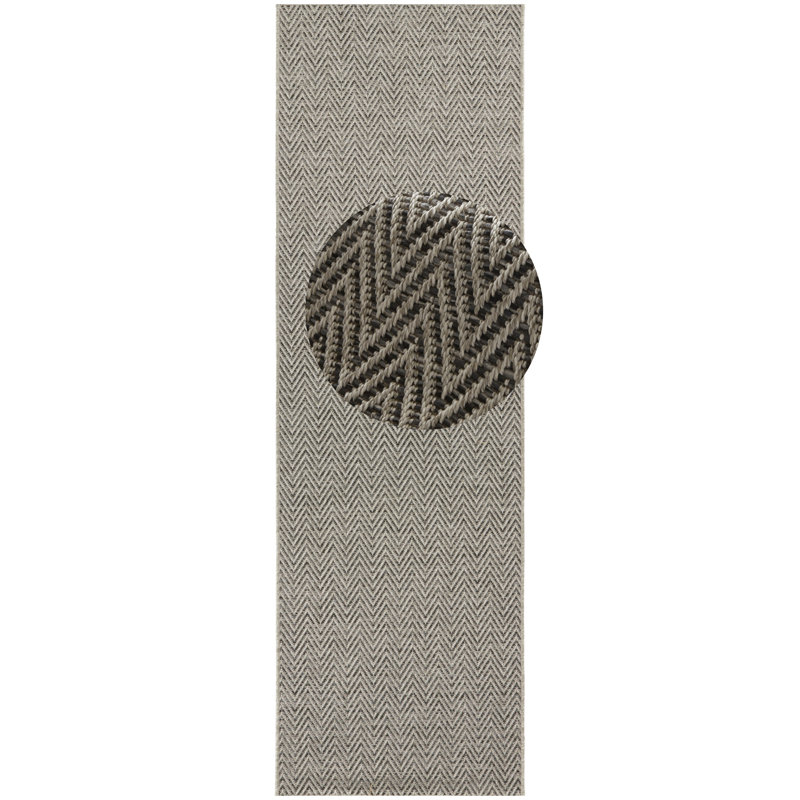 Flatweave Grey/Anthracite Rug, Runner 80 x 250 cm