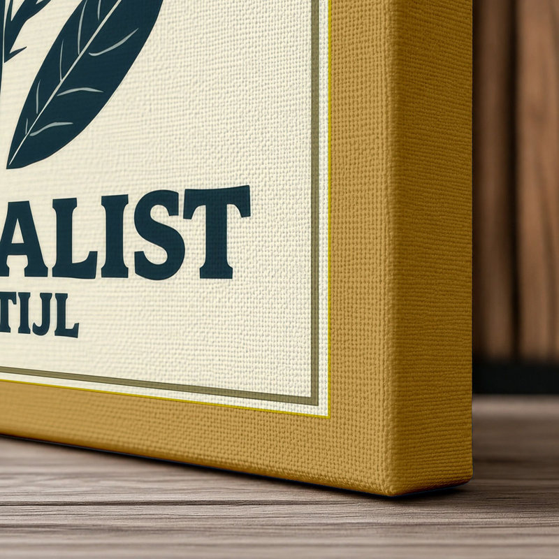 The Herbalist De Stil Botanical - Wrapped Canvas, 18x12 - 45.7 x 30.5 cm, Ochre Border