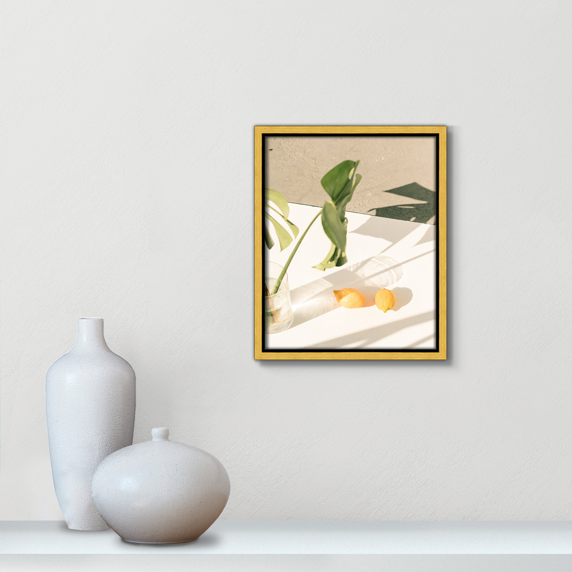 Citrus & Palms by Chandra Oh, 11.5'' H x 9.5'' W x 2'' D, Gold Framed