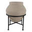 Pot à fleurs rond en terre cuite avec support en métal pour l'intérieur ou le patio extérieur - Décoration de jardin décorative pour le salon - ivoire et noir-116395560