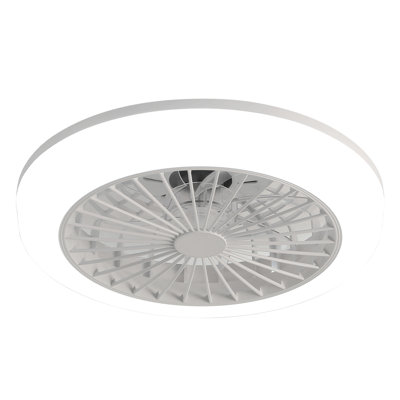 Ventilateur de plafond fermé de 18 pouces avec lumière et télécommande, ventilateur encastré moderne à profil bas sans pales pour la salle à manger de la cuisine de la chambre à coucher