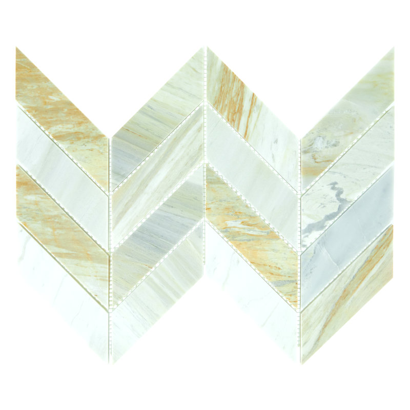 Pietra Divina Random Sized Natural Stone Mosaic Wall Tile, Beige/Yellow