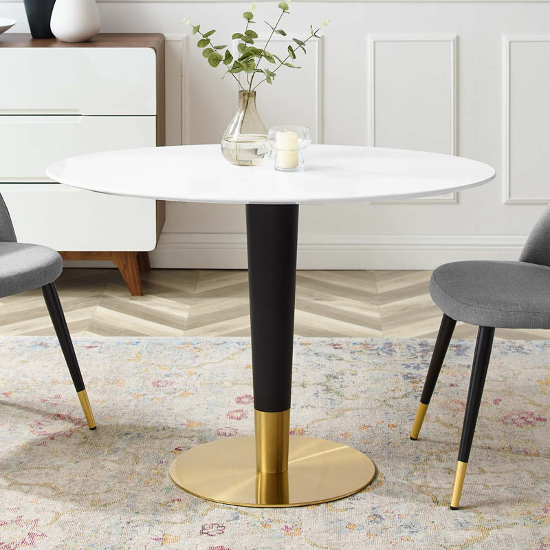 Table de salle à manger Zinque, L 27,5 po x L 42 po, Blanc, 29.5"