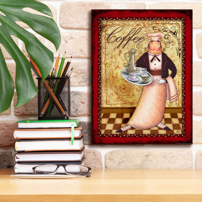 «Chef 1 Coffee» par Viv Eisner, art mural sur toile, H 16 po x l 12 po x P 0,75 po