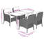 Table rectangulaire 5 pièces Vidaxl
