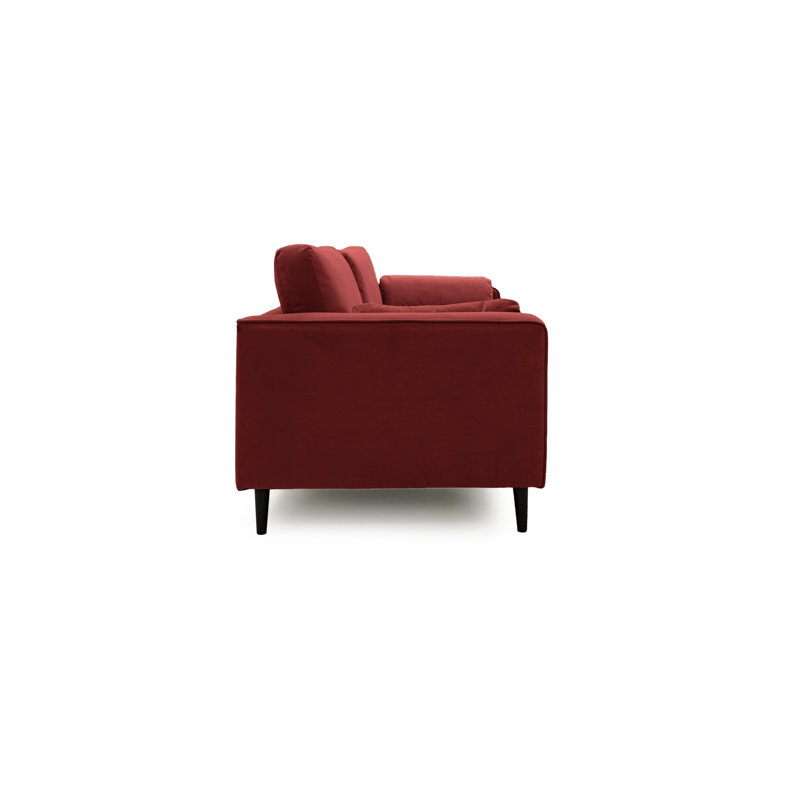 Millerville 4 Seater Velvet Sofa, Burgundy