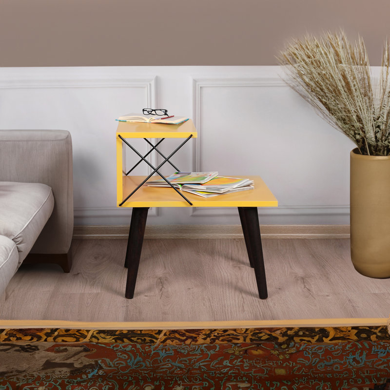 Amorra 19.69'' W Nightstand, Yellow/Black