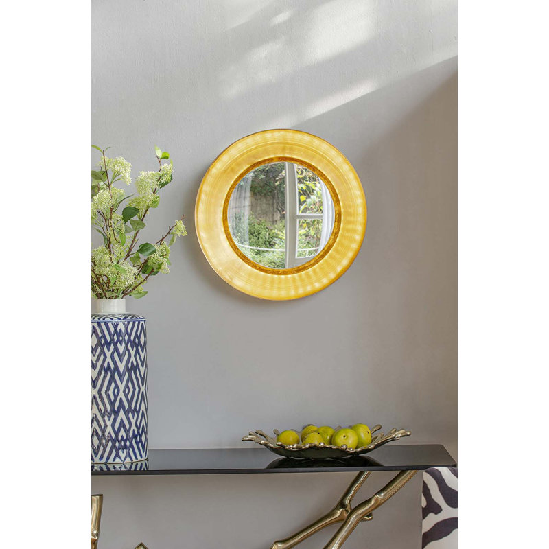 Paulette Metal Flat Wall Mirror, 18.7" H x 18.7" W