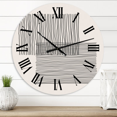 Minimal Geometric Lines and Squares II - Horloge murale moderne