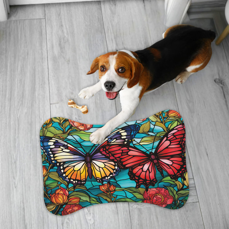 Panneaux de papillons teints - 1 tapis d'alimentation en forme d'os, Moyen (18 po)