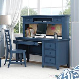 Kids Parke Navy Blue Desk and Hutch