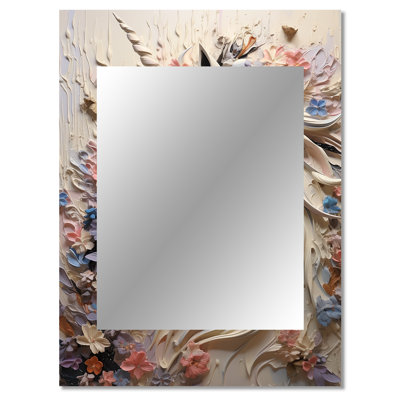 Luscious Unicorn Fantasy Flower Hair - Unicorns Decorative Mirror, Modern Wall Mirror, Printed Metal Art