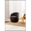 Fauteuil demi-tonneau pivotant avec rotation à 360 ° et anneau en métal thermolaqué noir durable