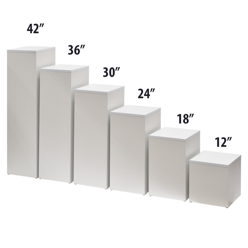 Laminate Retail Display Pedestal Stand, Blanc, H 24 po x l 11,5 po
